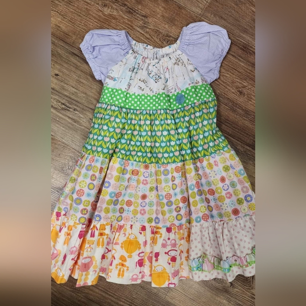 Matilda Jane tiered PLATINUM dress sz 4
